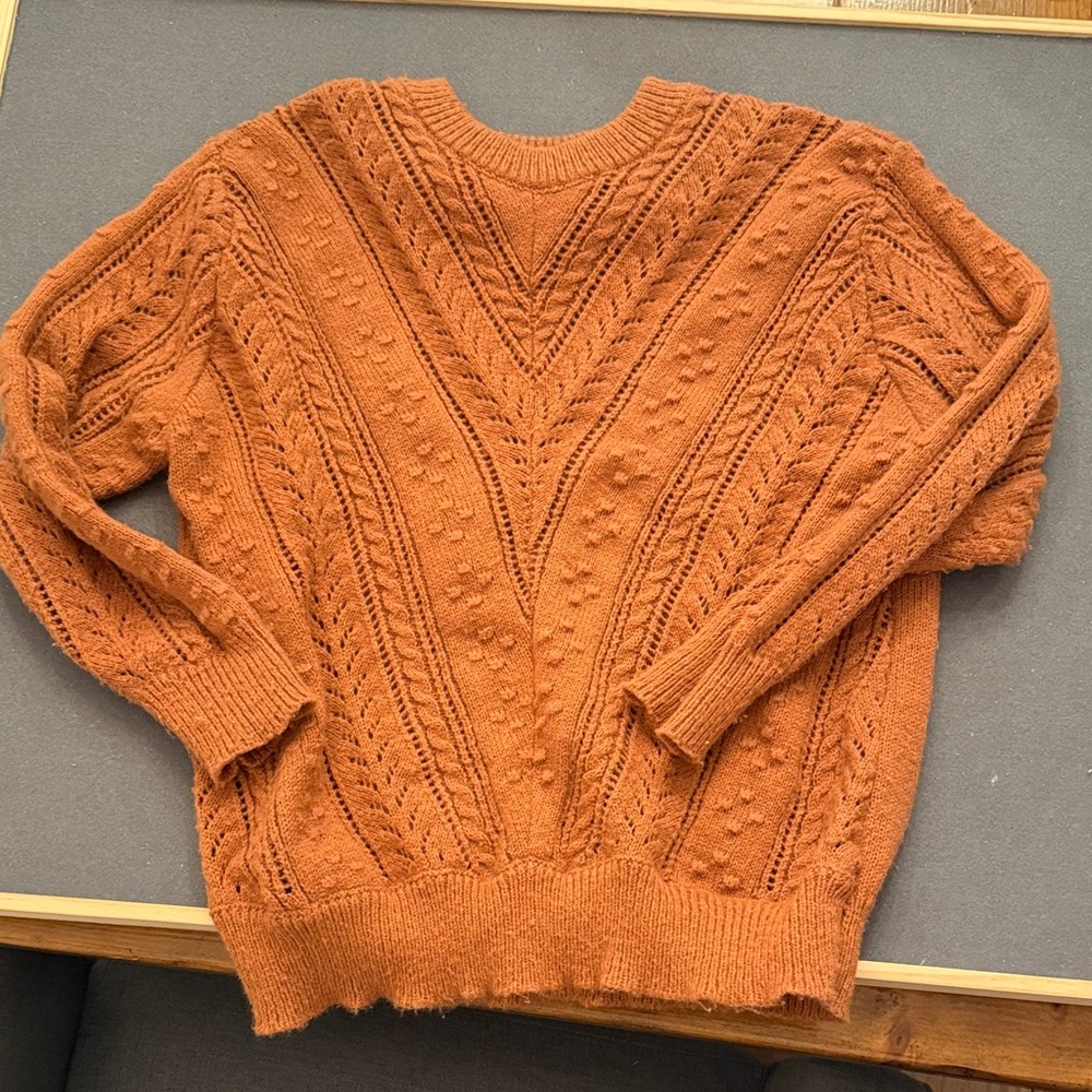 Papillon Blanc Vibrant Orange Knit Sweater